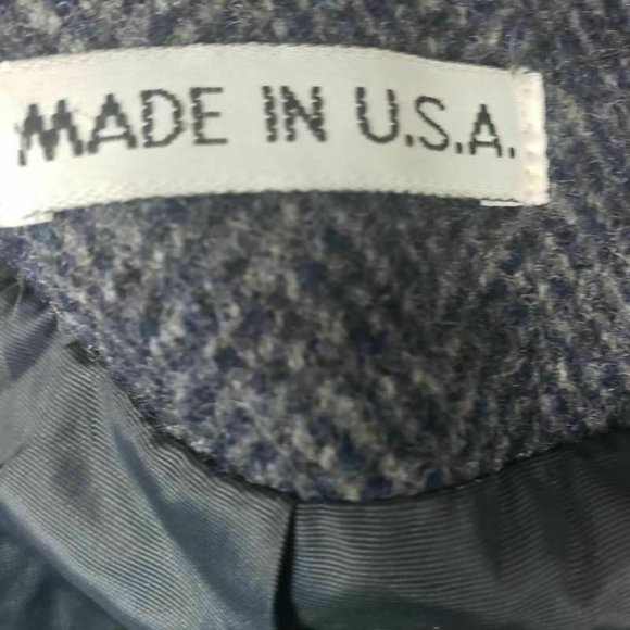 I. Magnin Vintage Gray Herringbone Wool Coat Med - Picture 8 of 10